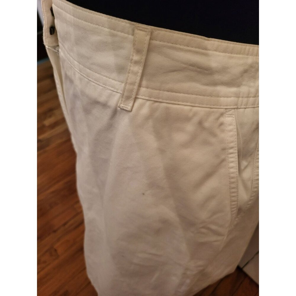 Lands End White Cotton Twill Pencil Skirt 14 Nautical Preppy Old Money Vacation - Picture 7 of 10